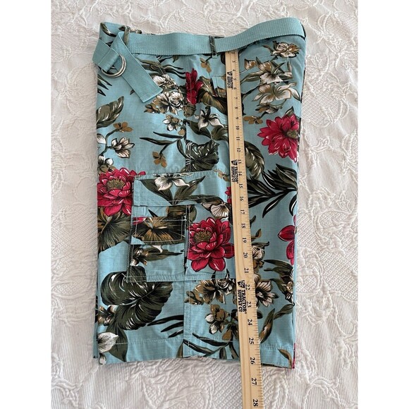 Another Hype Piece AHP Tropical Floral Cargo Shorts Hawaii Mens Size 38 - Picture 2 of 14